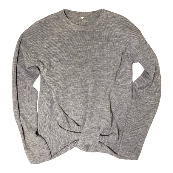 Sweaters - Gray Boutique Sweater with bow detail